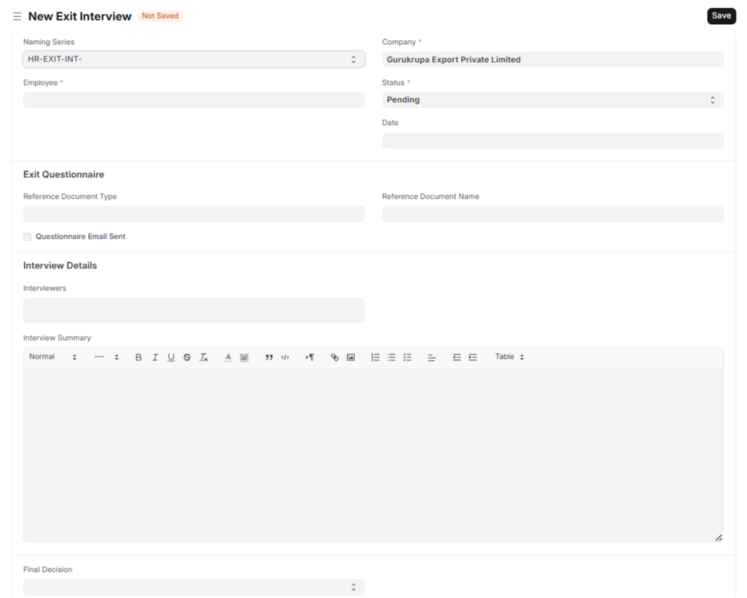 Separation Interview Form Employee Separation & Exit Interview